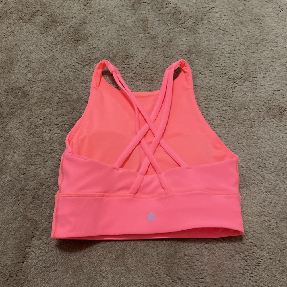 Lululemon Sunset Energy Sports Bra High Neck Long Line Rib - Picture 2 of 9